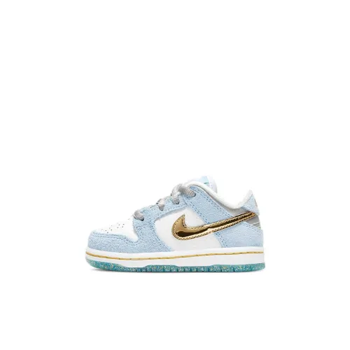 Nike Dunk SB Pro QS 'Праздника Особенный' Низкие Кроссовки для скейтбординга Белые и Синие Золотые Детские и Младенческие