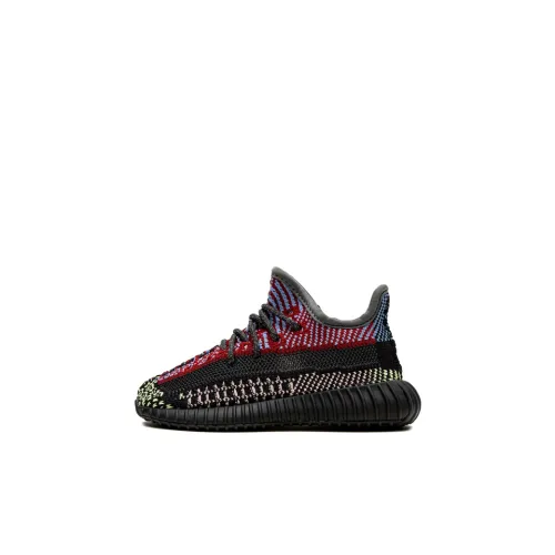 Adidas Originals Yeezy Boost 350 V2 Черный Красный 'Yecheil' Низкий Топ Спортивная Повседневная Обувь для Малышей и Детей