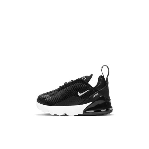 Nike Air Max 270 Low Топ Беговые кроссовки Черный белый Для малышей и детей дошкольного возраста