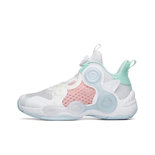 Antakids Slip-resistant Амортизация Устойчивость к истиранию Дышащий MID Баскетбольные кроссовки Белый Зеленый