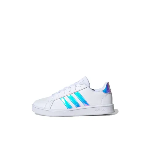 ADIDAS NEO GRAND COURT K Дышащие Низкие Кроссовки для Скейтбординга Белые и Синие Детские