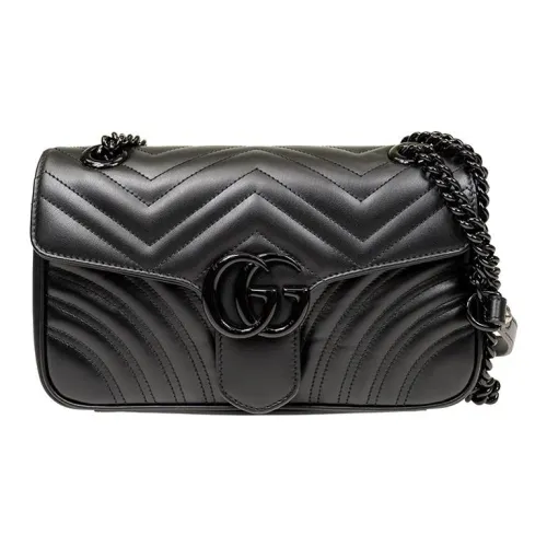 GUCCI GG Marmont Кожа Сумка через плечо Маленькая Женская Черная