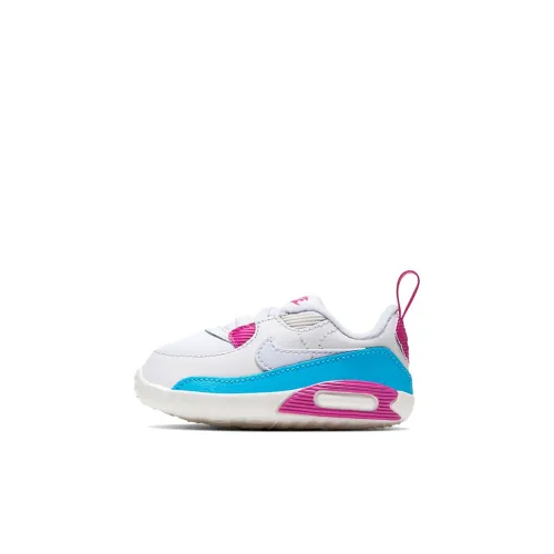 nike Max 90 Crib Slip Resistant Abrasion Resistant Низкий Топ Обувь для малышей Белый Синий Infant And Toddler