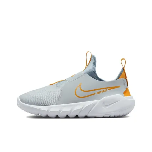 nike Flex Runner 2 Амортизаторы Shock Absorbers Противоскользящие Устойчивые к истиранию Низкий Топ Детские беговые кроссовки Серо-оранжевый Подростки