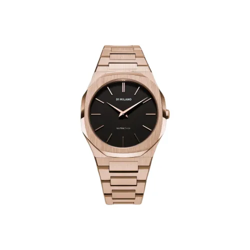 D1 MILANO Watch Кварцевый механизм Нержавеющая сталь Ремешок 40 мм Черный циферблат Унисекс