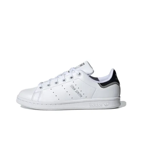 Adidas Originals Stan Smith J Slip-resistant Abrasion-resistant Low-top Skateboard Shoes White Black Teenagers Adidas Originals Stan Smith J Противоскользящие Устойчивые к истиранию Низкие Кеды для скейтбординга Белый Черный Подростки
