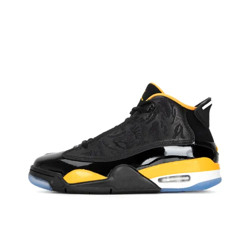 Джордан Dub Zero Нижняя юбка Устойчивая к истиранию MID Топ Детские Баскетбольные кроссовки Черный