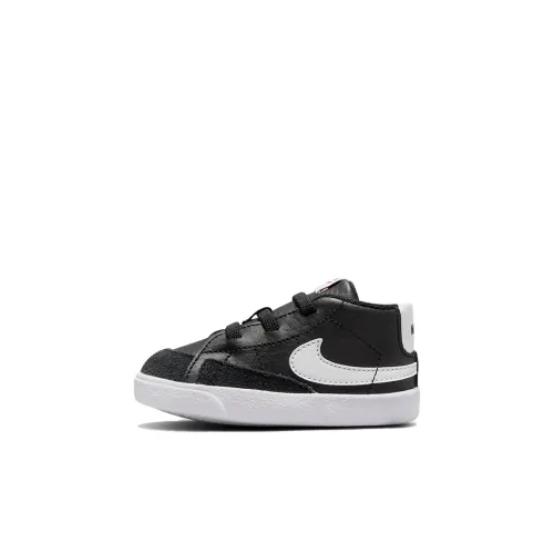 nike Blazer Slip Resistant Abrasion Resistant Легкий MID Топ Обувь для малышей Черный белый Infant And Toddler