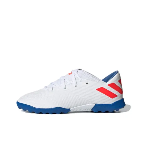 Adidas Messi 19,3 шипы J устойчивые к истиранию низкий топ детские футбольные бутсы белый синий красный для подростков
