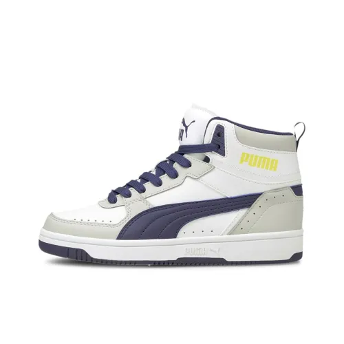 PUMA REBOUND series Радость Высокий Топ Детские Скейтбординги Белый Зеленый Синий Подростки