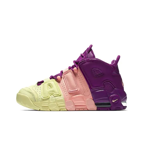 Nike Air More Uptempo Slip-Resistant Abrasion-Resistant MID Топ Детские Баскетбольные Кроссовки Фиолетовые