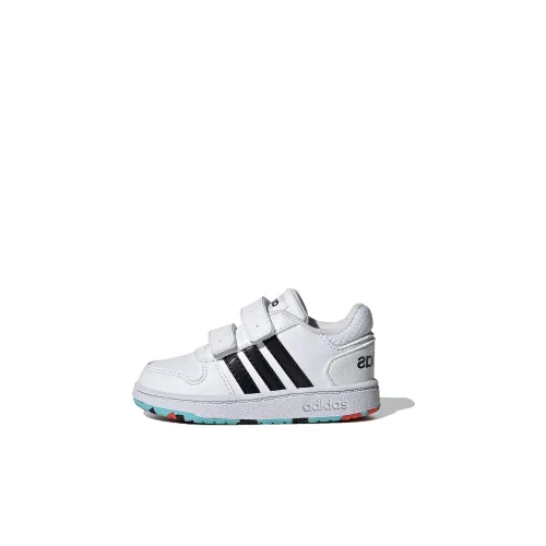 ADIDAS NEO Hoops 2,0 Устойчивая к истиранию Низкая Обувь для малышей Белый Черный Для младенцев и малышей