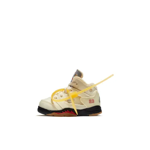 OFF Белый x Jordan Air Джордан 5 Парус SP Высокие Кеды Обувь для малышей Белый Infant And Toddler