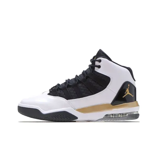 Jordan Max Aura Golden Knights MID Топ Детские Баскетбольные Кроссовки Черный Белый Золото