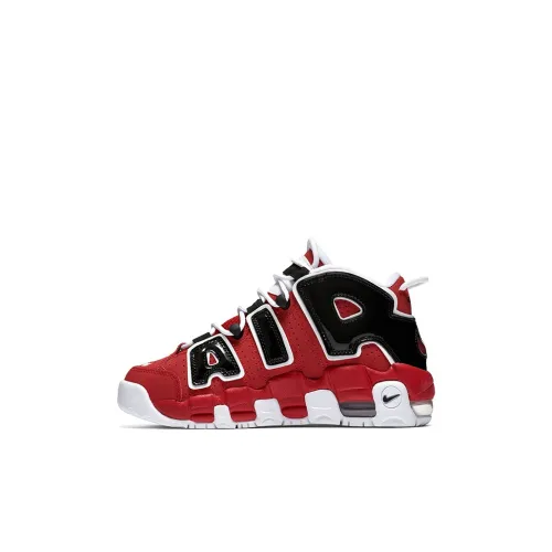 Nike Air More Uptempo MID Топ Детские Баскетбольные Кроссовки Красный Черный Детский Возраст 3-7 Лет