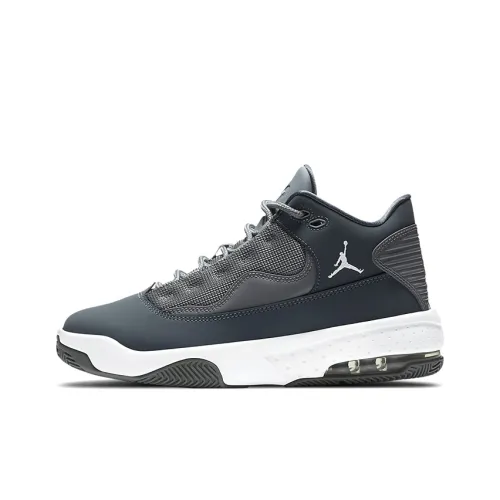 Jordan Max Aura 2 Амортизаторы Shock Absorbers Противоскользящие Устойчивые к истиранию MID Топ Детские баскетбольные кроссовки Темно-серый Подростки