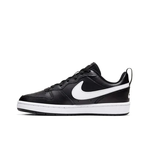 Nike Court Borough Low 2 Slip Resistant Abrasion Resistant Low Топ Детские Скейтбординги Черный Белый