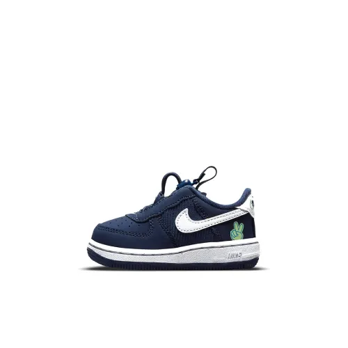 Nike Air FORCE 1 Toggle SE Low Топ Кроссовки для скейтбординга Сине-белый Infant And Toddler