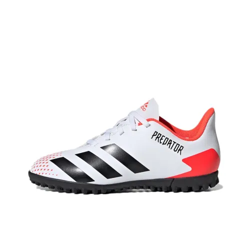 Adidas PREDATOR серия Устойчивые к истиранию Низкие футбольные бутсы для детей Белый Красный Черный Подростки