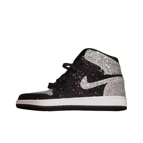 The Shoe Surgeon x Jordan Air Jordan 1 Shadow North Pole Устойчивые к истиранию MID Топ Баскетбольные кроссовки Мужской Серебряный