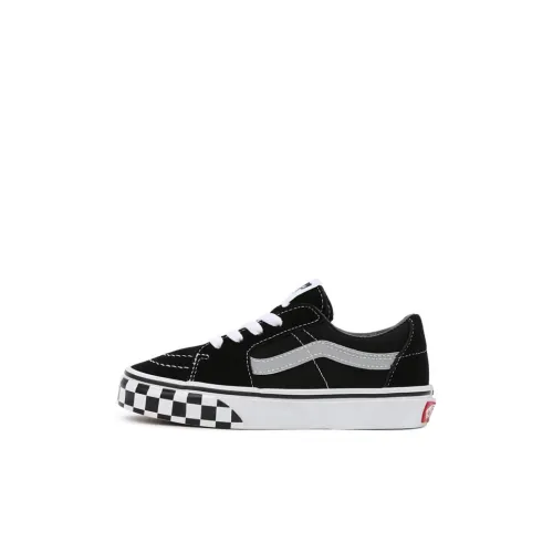 Vans SK8 LOW Топ Детские Скейтбординги Черно-серый Шахматный узор для детей 3-7 лет