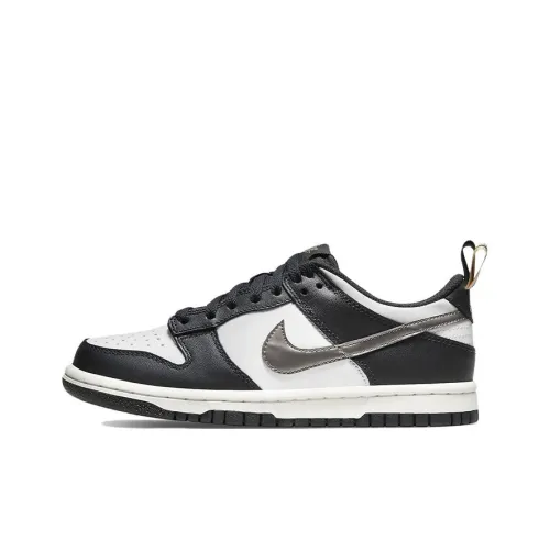 NIKE Dunk SE 'Pull TAB' Устойчивый к истиранию Низкий Топ Детские Скейтбординги Черный Белый