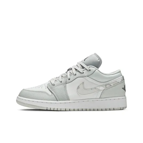 Jordan Air Jordan 1 Low SE Slip Resistant Abrasion Resistant Low Top Детские баскетбольные кроссовки Белый Камуфляж