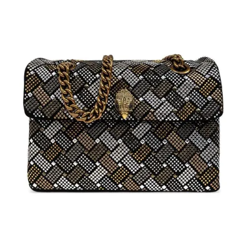 Kurt Geiger London Ткань Сумка через плечо Сумка на плечо Женская Черный Золото Серебряный
