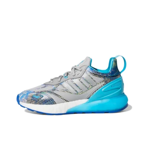 Adidas Originals ZX 2K 2,0 Slip-Resistant Abrasion-Resistant Kids Lifestyle Shoes Gray Blue Teenagers Adidas Originals ZX 2K 2,0 Противоскользящие Устойчивые к истиранию Детские Лифтайнер Серый Синий Подростки