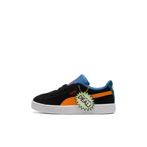 Гарфилд X PUMA Замша Гарфилд Ps Low Топ Детские Скейтбординги Оранжево-черный Синий Children Возраст 3-7 лет