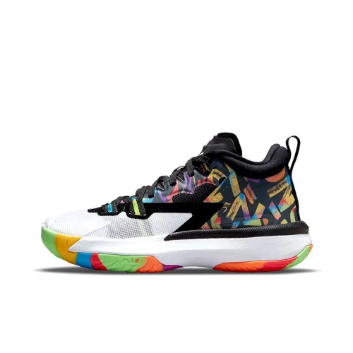 Джордан Zion 1 'NOAH co-brand' Zion MID Топ Детские Баскетбольные Кроссовки Черный Белый