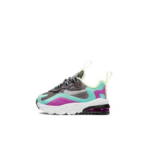 Nike Air Max 270 React Low Топ Обувь для малышей Серый Синий Фиолетовый Младенец и Малыш