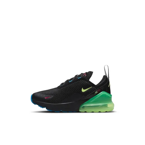 Nike Air Max 270 Abrasion Resistant Kids Lifestyle Shoes Черный Зеленый Многоцветный Детские 3-7 лет