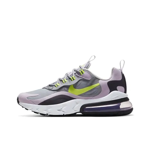 Nike Air Max 270 React Устойчивые к истиранию Низкие Кроссовки для Беговых Тренировок Детские Ледяной Светло-фиолетовый