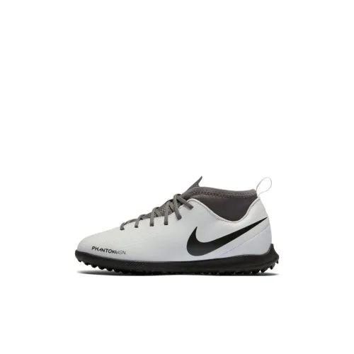 nike Jr. Phantom Vision Club DF TF Устойчивый к истиранию Дышащий Низкий Топ Детская футбольная обувь Серый Белый Красный Детский