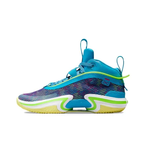 Jordan Air Джордан 36 'Luka' MID Топ Детские Баскетбольные Кроссовки Сине-зеленый Подростки