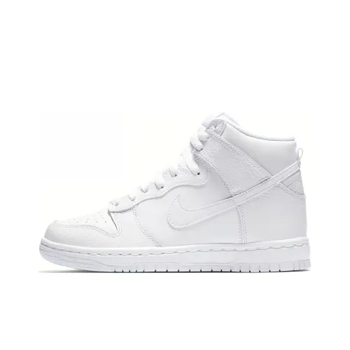 Nike Dunk High Белый Slip-resistant Высокий Топ Детские Скейтбординги Белый Подростки