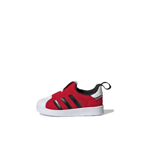 Adidas Originals SUPERSTAR 360 Дышащие Низкие Кроссовки для Скейтбординга Красные для Малышей и Детей