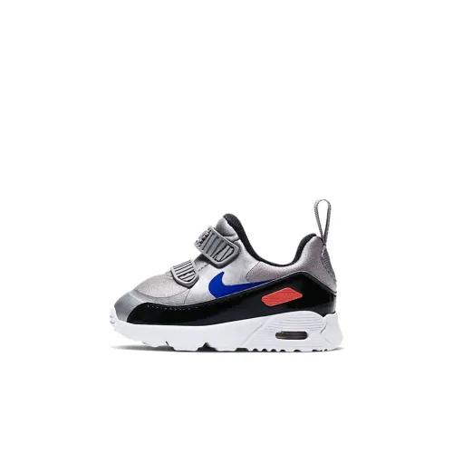 Nike Air Max Tiny 90 Амортизация Низкие Кроссовки для Бега Металлический Серебристый Для Малышей и Детей