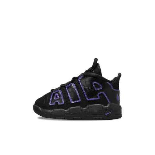 Nike Air More Uptempo MID Топ Детские Баскетбольные Кроссовки Черный Фиолетовый Детские Возраст 3-7 Лет