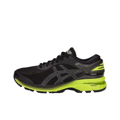Asics Gel Kayano 25 Устойчивые к истиранию Низкие Кроссовки для Бега Детские Черные Зеленые Подростковые