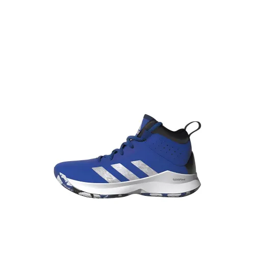 Adidas Cross Em Up 5 K Устойчивые к истиранию низкие баскетбольные кроссовки для детей синие и черные