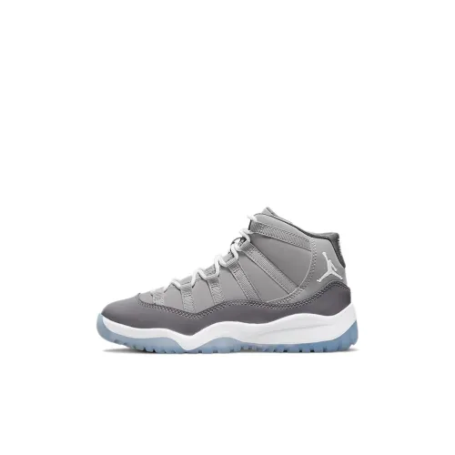 Jordan Air Jordan 11 Retro 'Cool GREY' High Top Винтажные баскетбольные кроссовки Холодный серый Белый Для детей 3-7 лет
