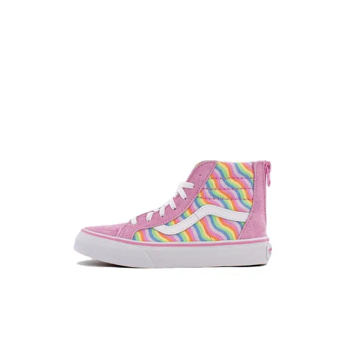 Vans SK8 High Топ Детские Скейтбординги Розовый Радужный Children Возраст 3-7 лет