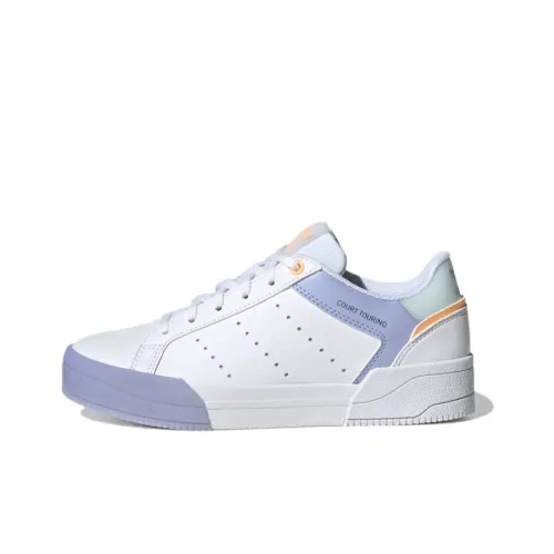 Adidas Originals Court Tourino Low Топ Детские Скейтбординги Белый Фиолетовый Подростки