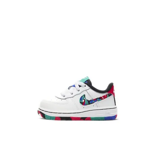 Nike Air Force 1 Low Slip-Resistant Low Top Обувь для малышей Белый Зеленый Красный Infant и Toddler