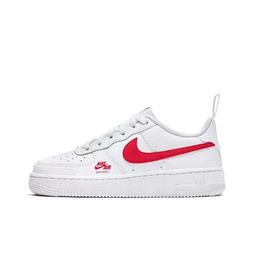 Nike Air FORCE 1 Low Топ Детские Скейтбординги Белый Красный