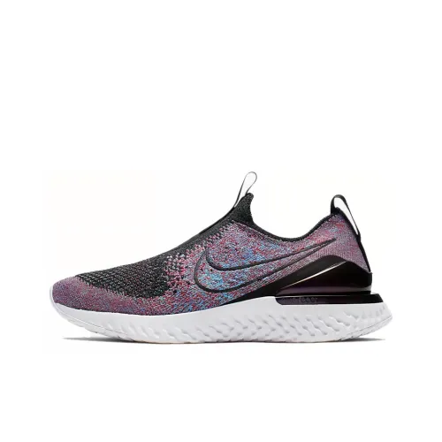 Nike Epic React Flyknit 1 Противоскользящий Устойчивый к истиранию Низкий Топ Детская Беговая Обувь Черная Красная Подростки