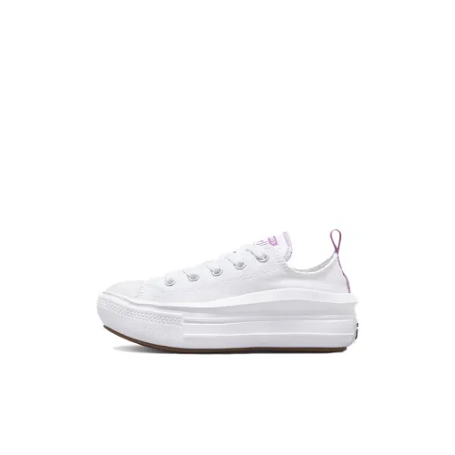 Converse Chuck Taylor All Star Move Low Топ Kids Кеды Белый фиолетовый Дети Возраст 3-7 лет