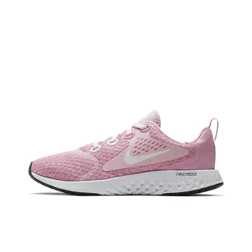 Nike Legend React 1 Slip-resistant Lightweight Cushioning Low-Top Детская Беговая Обувь Pink Подростки
